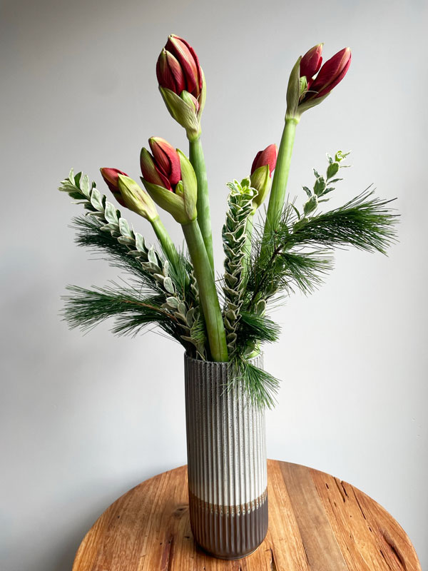 Euonymus White Spire arrangement in vaas